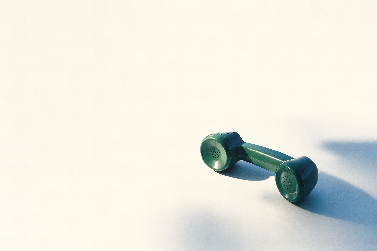 A lone telephone handset